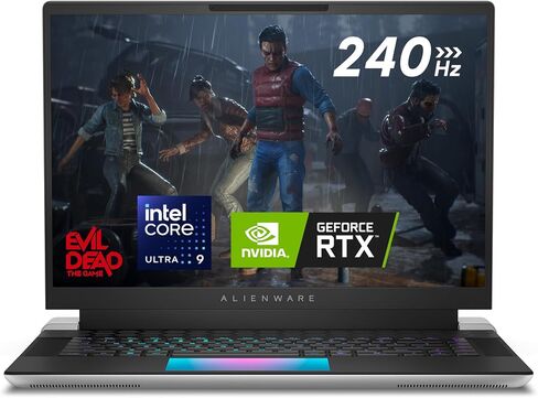 Alienware X16 R2 Gaming Laptop - 16-inch QHD+ 240Hz 3ms Display, Intel Core Ultra 7-155H, 16GB LPDDR5X RAM, 1TB SSD, NVIDIA GeForce RTX 4070 8GB GDDR6, Windows 11 Home, Onsite Service - Lunar Silver in Saudi Arabia