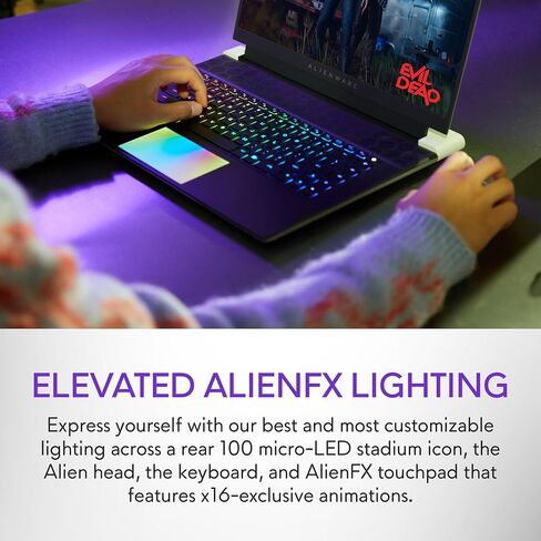 Alienware X16 R2 Gaming Laptop - 16-inch QHD+ 240Hz 3ms Display, Intel Core Ultra 7-155H, 16GB LPDDR5X RAM, 1TB SSD, NVIDIA GeForce RTX 4070 8GB GDDR6, Windows 11 Home, Onsite Service - Lunar Silver in Saudi Arabia