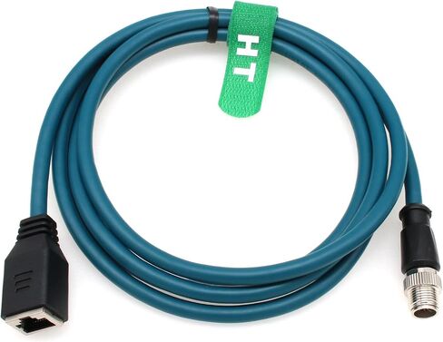 X-Code 8 Pin M12 RJ45 Ethernet Network Cable Extension for Cognex in Sight DataMan Keyence IV3 SR5000 Sensor Camera Switch Automation Control PLC 3m in Kuwait