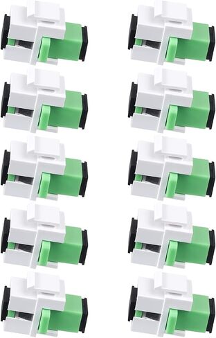 20 pcs Fiber Optic Coupler SC Keystone Jack Coupler SC Simplex Singlemode APC Adapter for Fiber Wall Plate (White) in Saudi Arabia