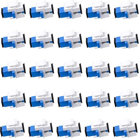 20 pcs Fiber Optic Coupler SC Keystone Jack Coupler SC Simplex Singlemode APC Adapter for Fiber Wall Plate (White) in Saudi Arabia