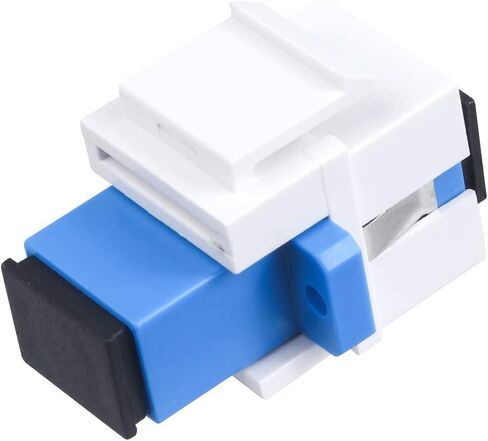 20 pcs Fiber Optic Coupler SC Keystone Jack Coupler SC Simplex Singlemode APC Adapter for Fiber Wall Plate (White) in Saudi Arabia