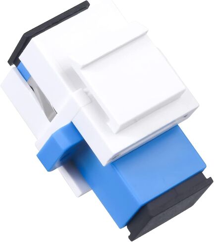 20 pcs Fiber Optic Coupler SC Keystone Jack Coupler SC Simplex Singlemode APC Adapter for Fiber Wall Plate (White) in Saudi Arabia