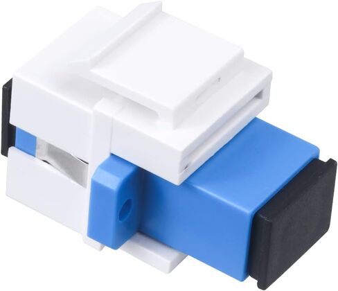 20 pcs Fiber Optic Coupler SC Keystone Jack Coupler SC Simplex Singlemode APC Adapter for Fiber Wall Plate (White) in Saudi Arabia