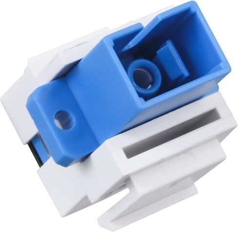 20 pcs Fiber Optic Coupler SC Keystone Jack Coupler SC Simplex Singlemode APC Adapter for Fiber Wall Plate (White) in Saudi Arabia