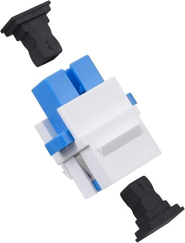 20 pcs Fiber Optic Coupler SC Keystone Jack Coupler SC Simplex Singlemode APC Adapter for Fiber Wall Plate (White) in Saudi Arabia