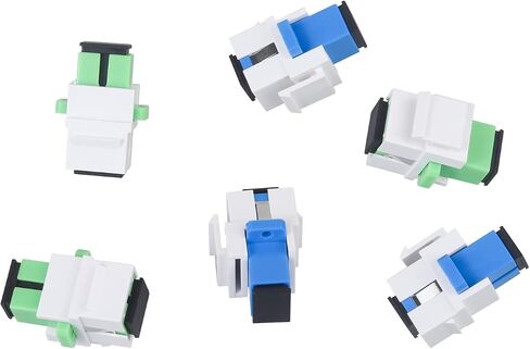 20 pcs Fiber Optic Coupler SC Keystone Jack Coupler SC Simplex Singlemode APC Adapter for Fiber Wall Plate (White) in Saudi Arabia