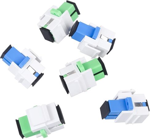 20 pcs Fiber Optic Coupler SC Keystone Jack Coupler SC Simplex Singlemode APC Adapter for Fiber Wall Plate (White) in Saudi Arabia