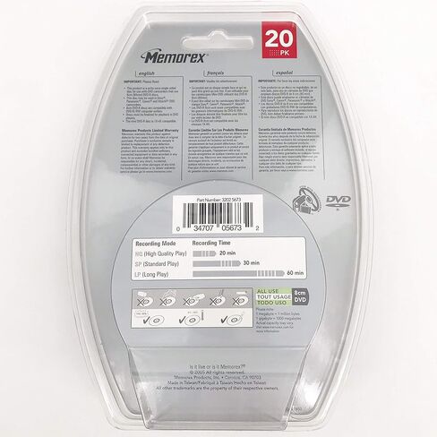 Imation Corp MEMOREX 20PK MINI DVD-R 4X (05673) - in Kuwait