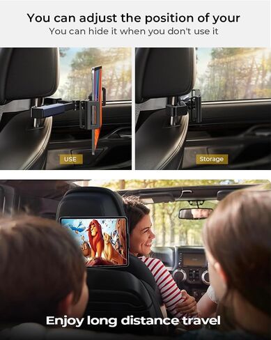 The Family's World Handsfree Universal Compatibility waterproof,iPad, Tablet, phone Holder for Car Mount Headrest Must Have Travel Accessories great for Long Road Trip Essentials for Kids Adults in Saudi Arabia