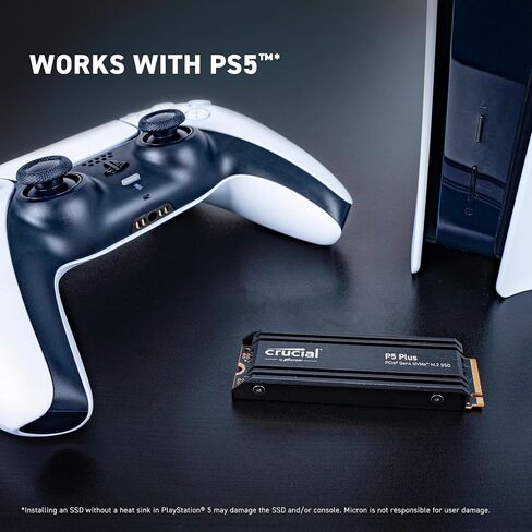 Crucial P5 Plus 500GB PCIe Gen4 3D NAND NVMe M.2 Gaming SSD, up to 6600MB/s - CT500P5PSSD8, Solid State Drive in Saudi Arabia