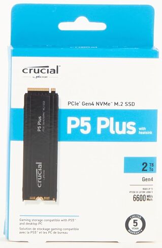 Crucial P5 Plus 500GB PCIe Gen4 3D NAND NVMe M.2 Gaming SSD, up to 6600MB/s - CT500P5PSSD8, Solid State Drive in Saudi Arabia