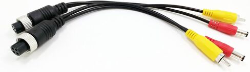 WANYING (2 قطعة حزمة) M12 محول 4 دبوس أنثى الطيران التوصيل إلى RCA AV + تيار مستمر ذكر تمديد كابل لكاميرا السيارة in Saudi Arabia