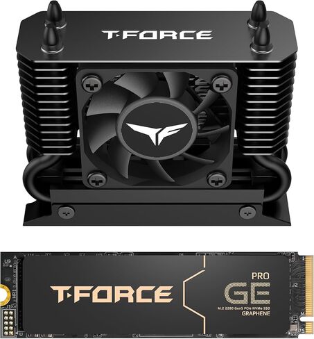 مبرد TEAMGROUP T-FORCE GE PRO 2 تيرابايت وAirFlow I SSD - GE PRO Graphene Heatsink DRAM SLC Cache 3D TLC NAND NVMe InnoGrit PCIe Gen5x4 M.2 2280 SSD قراءة/كتابة 14000/11800 ميجابايت/ثانية TM8FG3002TTC133 in Kuwait