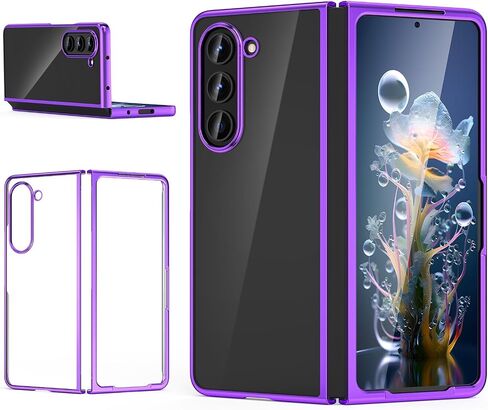 MATEPROX Clear Cases for Samsung Galaxy Z Fold 6 Case, Slim Thin Lightweight Protective Transparent Phone Cover with Electroplated Frame for for Samsung Galaxy Z Fold6 5G-Gold in Saudi Arabia