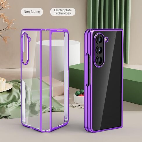 MATEPROX Clear Cases for Samsung Galaxy Z Fold 6 Case, Slim Thin Lightweight Protective Transparent Phone Cover with Electroplated Frame for for Samsung Galaxy Z Fold6 5G-Gold in Saudi Arabia