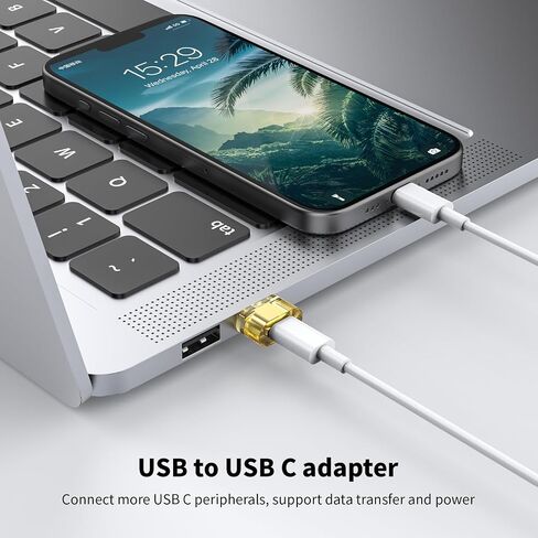 5 محولات USB إلى USB C، محول شاحن ذكر إلى نوع C أنثى متوافق مع ساعة Apple، iPhone 15 14 13 12 Pro Max Plus، iPad 9 10 Air 5 Mini 6، السيارة، Samsung Galaxy S23 S24 (برتقالي) in Saudi Arabia