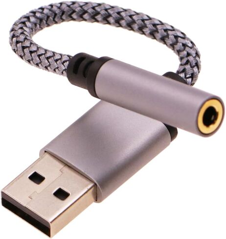 USB to 3.5mm Jack Audio Adapter, USB to Audio Aux Cable External Stereo Sound Card, USB to 3.5mm TRRS Female Headset for PS4/PS5/Headphone/Mac/Linux/Laptop/Desktops/Docking Station in Saudi Arabia