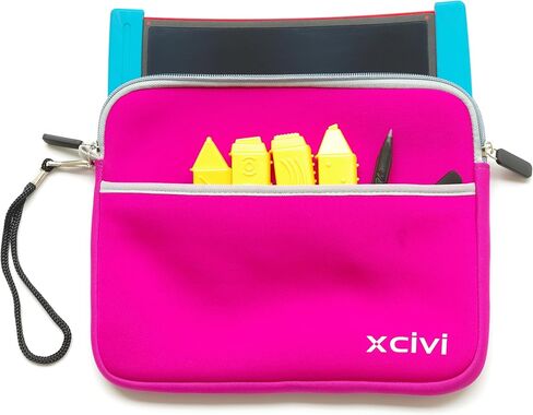 Xcivi Neoprene Protective Carry Case for Boogie Board Scribble 'n Play with Zip Accessary Pocket (Blue) in Saudi Arabia
