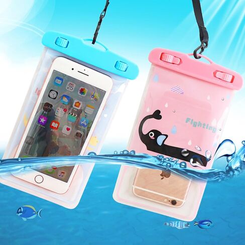 جراب هاتف مقاوم للماء، جراب هاتف مقاوم للماء لهاتف Iphone 14 13 12 11 Pro Max Xs Plus Samsung Galaxy مع جراب صديق للبيئة، حقيبة الهاتف المحمول الجافة أساسيات الشاطئ للسفر البحري - عبوتان - 8.3 بوصة أزرق in Kuwait