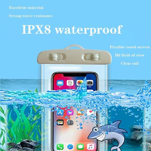 قطعتان من حقيبة الهاتف المقاومة للماء - حقيبة مقاومة للماء IPX8 العالمية - حقيبة حماية الهاتف المائي هي أساسيات العطلات، مناسبة للشاطئ وحمام السباحة والأيام الممطرة والمشي لمسافات طويلة والتزلج (أسود + أسود) in Kuwait