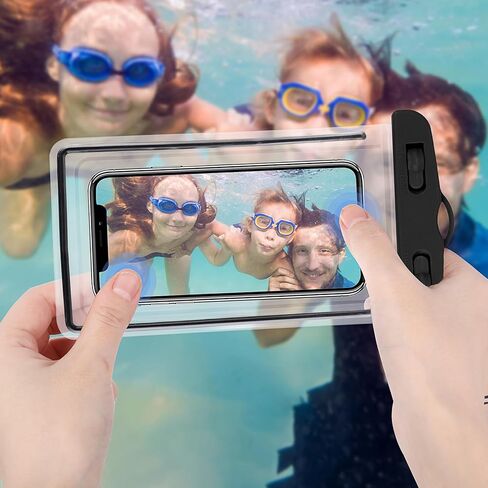 2 Pack Phone Waterproof Case, Water Proof Bags, Waterproof Pouch for Swimming, Phone Protector Waterproof Bag for Vacation Beach Pool Kayak Cruise Travel Essentials Accessories Clear in Saudi Arabia
