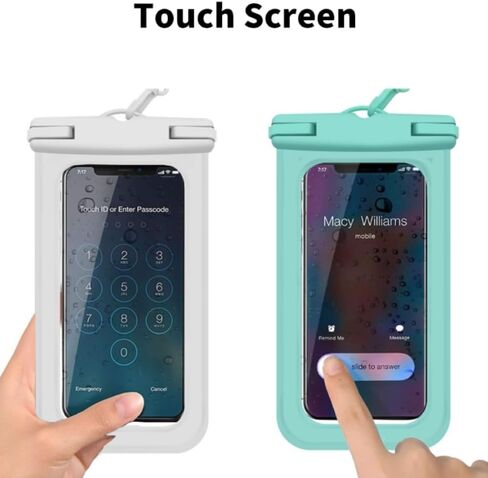 حقيبة هاتف خلوي مقاومة للماء، IPX8. مع حبل لهاتف iPhone Galaxy مناسب للتجديف بالكاياك والسباحة وركوب القوارب والغوص والجري وغيرها من الرياضات الخارجية، متوافق حتى 7 بوصات. (أبيض) in Kuwait