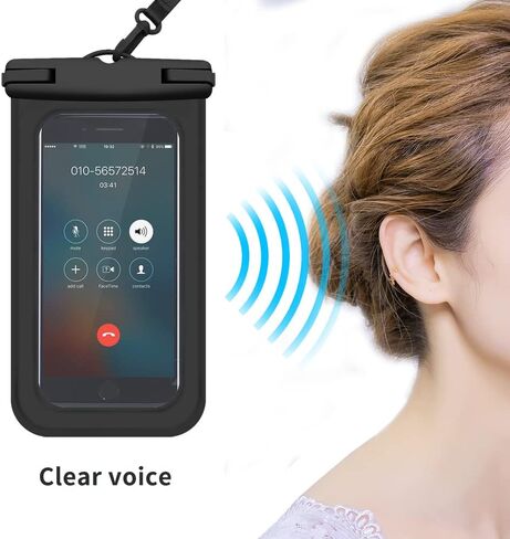 حقيبة هاتف خلوي مقاومة للماء، IPX8. مع حبل لهاتف iPhone Galaxy مناسب للتجديف بالكاياك والسباحة وركوب القوارب والغوص والجري وغيرها من الرياضات الخارجية، متوافق حتى 7 بوصات. (أبيض) in Kuwait