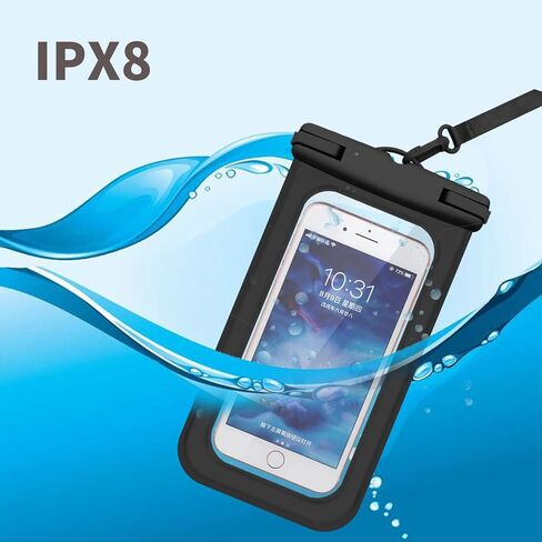 حقيبة هاتف خلوي مقاومة للماء، IPX8. مع حبل لهاتف iPhone Galaxy مناسب للتجديف بالكاياك والسباحة وركوب القوارب والغوص والجري وغيرها من الرياضات الخارجية، متوافق حتى 7 بوصات. (أبيض) in Kuwait