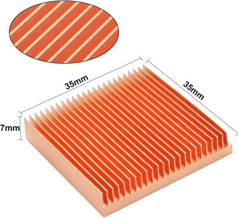 2Pcs Pure Copper Heatsink 1.38" x 1.38" x 0.28" / 35mm x 35mm x 7mm Heat Sink for Electronic 3D Printer CHIP IC MOS Heat Dissipation in Saudi Arabia