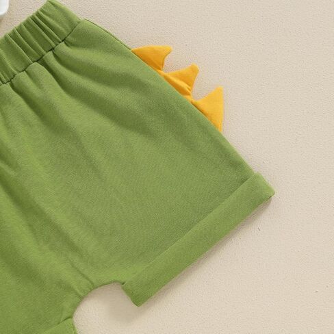 Baby Boy Birthday Outfits Dinosaur Print Short Sleeve Romper and Shorts Set Newborn 1st Birthday Outfits in Saudi Arabia