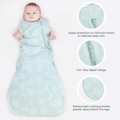 Kaiya Unisex Baby Sleeping Bag, 1.0 TOG, Organic Cotton Sleeveless Onesie Sleeping Bag, Wearable Baby Blanket. in Saudi Arabia