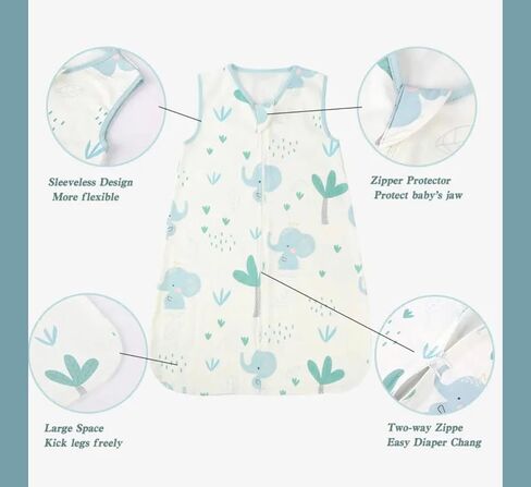 BABY SLEEP SACK 100% COTTON, 3-12 MONTHS, baby sleep, baby Wearable Blanket, wearable slepping back, babyshower, gift for babies in Saudi Arabia