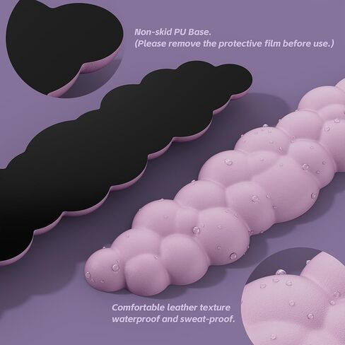 مجموعة مسند المعصم السحابي من الجلد من Mytrix للوحة المفاتيح والماوس، إسفنج مريح ذو ذاكرة مريح مع قاعدة PU غير قابلة للانزلاق، دعم الكوع لتخفيف الآلام، حجم كبير للمكتب، المكتب، الألعاب، وردي in Kuwait