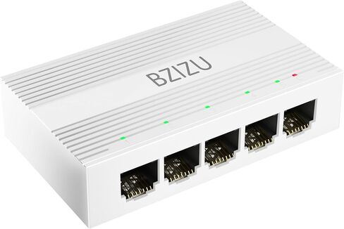 8-Port Gigabit Ethernet Switch, Plug and Play unmanaged Network Splitter, Small Desktop Size, IGMP Support, fanless Silent Design, White Plastic Shell in Saudi Arabia