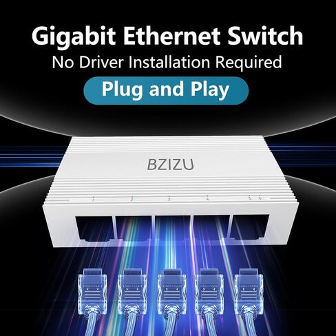 8-Port Gigabit Ethernet Switch, Plug and Play unmanaged Network Splitter, Small Desktop Size, IGMP Support, fanless Silent Design, White Plastic Shell in Saudi Arabia