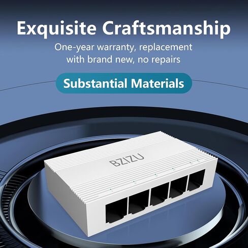8-Port Gigabit Ethernet Switch, Plug and Play unmanaged Network Splitter, Small Desktop Size, IGMP Support, fanless Silent Design, White Plastic Shell in Saudi Arabia