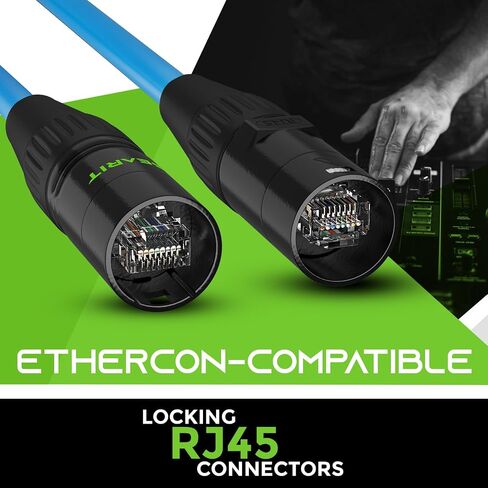 GearIT CAT6 Ethernet Cable, EtherCON-Compatible (100 Feet) RJ45 Connectors for Pro Audio, Aluminum Shielded, Oxygen Free Copper - 3 ft. - Blue in Kuwait