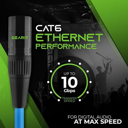 GearIT CAT6 Ethernet Cable, EtherCON-Compatible (100 Feet) RJ45 Connectors for Pro Audio, Aluminum Shielded, Oxygen Free Copper - 3 ft. - Blue in Kuwait