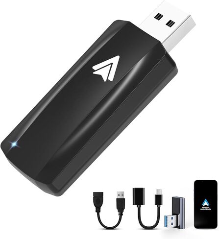 Android Auto Wireless Adapter for Car Android auto Small Car Dongle Easy Plug and Play Setup Converts Wired to Wireless for Factory Wired Android Auto Cars for Android 11+, Deep Black in Kuwait