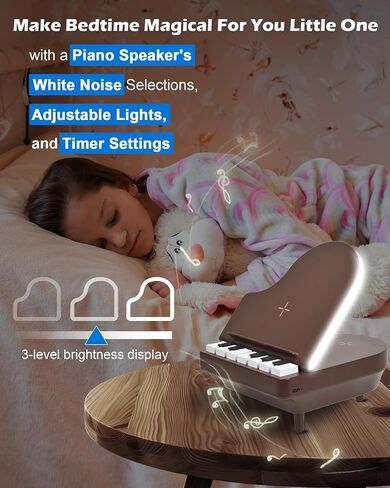 8 in 1 Piano Gifts, 3 in 1 Wireless Charging Station, Bluetooth Speaker with Lights, Piano Playing Key, Speaker for Home/Office/Party/Outdoor, Birthday Gift (Black) in Saudi Arabia