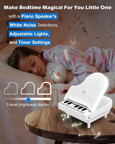 8 in 1 Piano Gifts, 3 in 1 Wireless Charging Station, Bluetooth Speaker with Lights, Piano Playing Key, Speaker for Home/Office/Party/Outdoor, Birthday Gift (Black) in Saudi Arabia