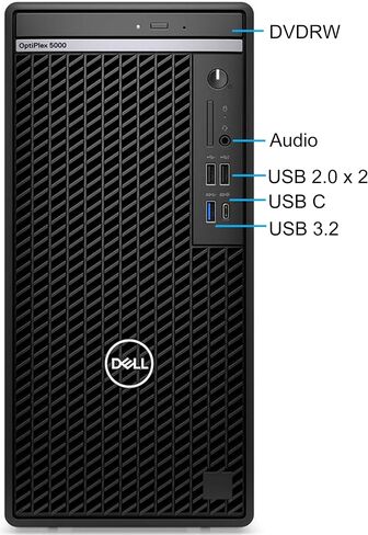 Dell 5000 Optiplex Tower - Intel i7-12700K, 32GB RAM, 1TB NVMe SSD, DisplayPort, HDMI, USB C, DVDRW, Wi-Fi, Bluetooth, Windows 11 Pro in Saudi Arabia