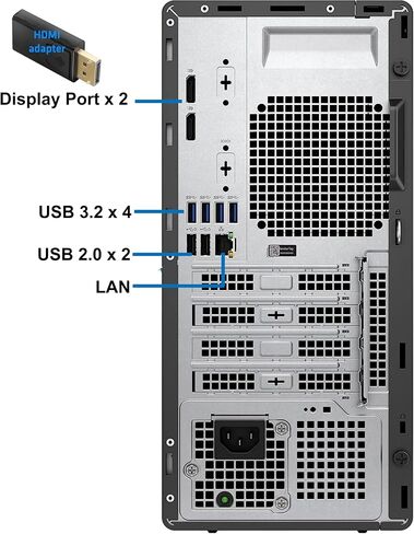 Dell 5000 Optiplex Tower - Intel i7-12700K, 32GB RAM, 1TB NVMe SSD, DisplayPort, HDMI, USB C, DVDRW, Wi-Fi, Bluetooth, Windows 11 Pro in Saudi Arabia