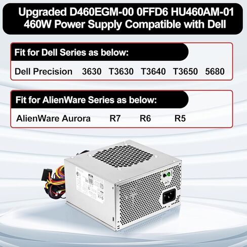 LXun ترقية D460EGM-00 460W مزود الطاقة 0FFD6 HU460AM-01 متوافق مع Dell Precision 3630 T3630 5680 T3640 T3650 Alien-Ware Aurora R7 R6 R5 استبدل DPS-460DB-18 A HK560-12PP مزود الطاقة in Kuwait