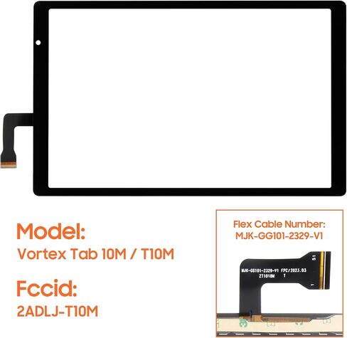 for Vortex Tab 10M/T10M Screen Replacement 10.1" for Vortex Tab 10M Touch Screen for Vortex Tab T10M Digitizer Replacement Glass Sensor Black with Tools in Saudi Arabia