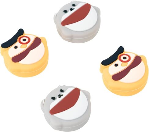 أغطية قبضة الإبهام من Joycon لجهاز Nintendo Switch، غطاء عصا التحكم من السيليكون الناعم متوافق مع وحدة تحكم Nintendo Switch/OLED/Lite، 4 قطع - الكلاب والبوم in Kuwait