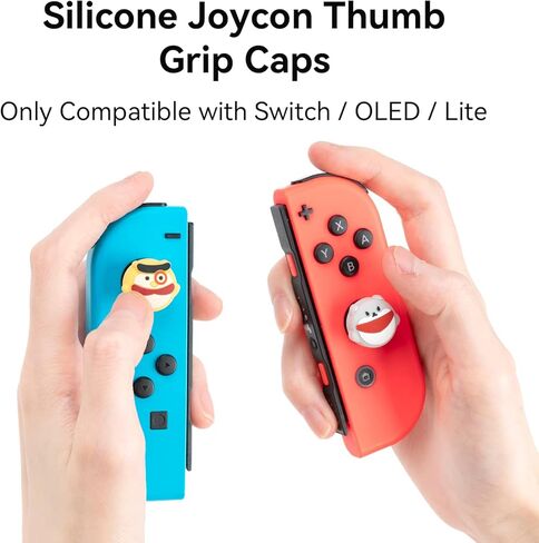 أغطية قبضة الإبهام من Joycon لجهاز Nintendo Switch، غطاء عصا التحكم من السيليكون الناعم متوافق مع وحدة تحكم Nintendo Switch/OLED/Lite، 4 قطع - الكلاب والبوم in Kuwait
