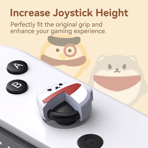 أغطية قبضة الإبهام من Joycon لجهاز Nintendo Switch، غطاء عصا التحكم من السيليكون الناعم متوافق مع وحدة تحكم Nintendo Switch/OLED/Lite، 4 قطع - الكلاب والبوم in Kuwait