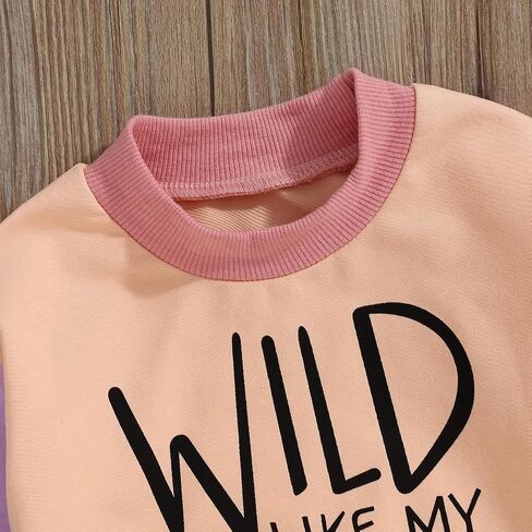 WZTYYDS Toddler Baby Girl Clothes 1T 2T 3T 4T 5T Fall Winter Outfits Contrast Color Long Sleeve Sweatshirt + Pants Sets in Saudi Arabia